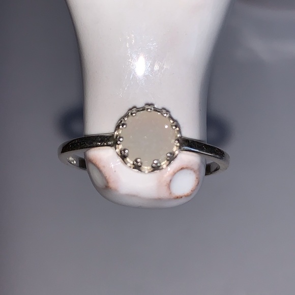 White Druzy Quartz Ring SS-NWOT - Picture 6 of 8